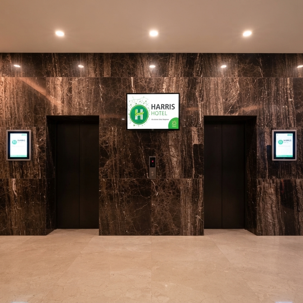 TMN screen installation at Harris Hotel